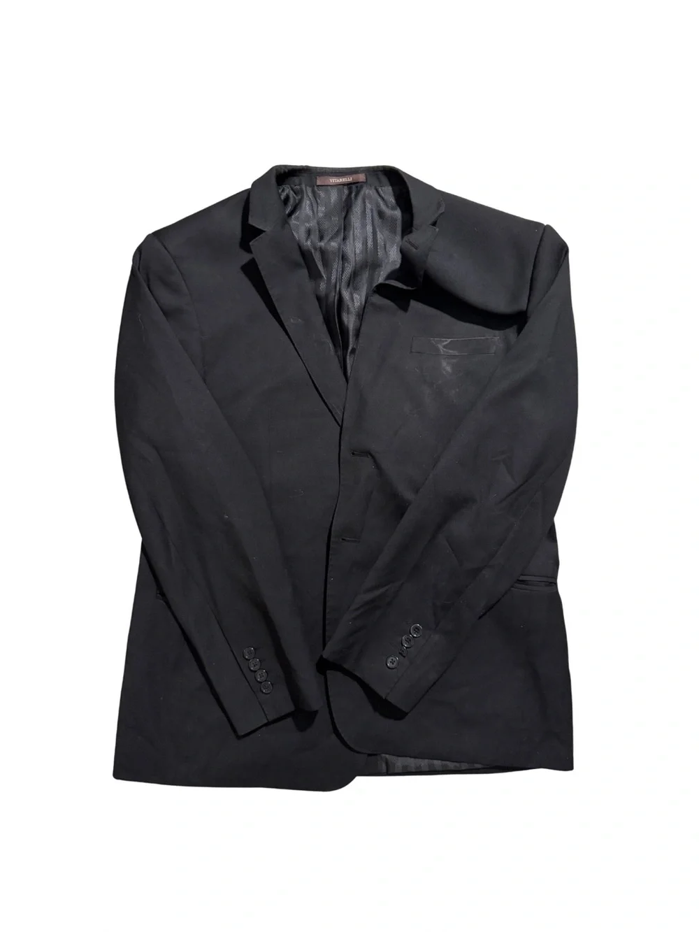 Vitarelli Vintage Men’s Suit Jacket Black - Size 44S/38W - Slim